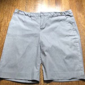 Banana Republic Gray White Stripe Bermuda Short 14